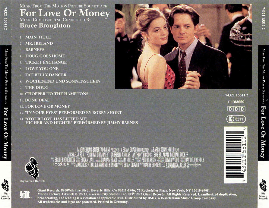 For Love or Money - Soundtrack - back